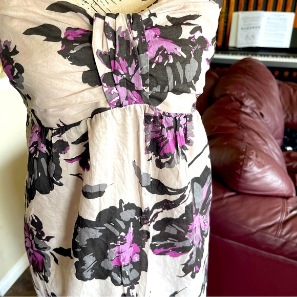 XL Size LORI M Lavender Floral Strapless Lined Maxi Dress - Picture 3 of 10